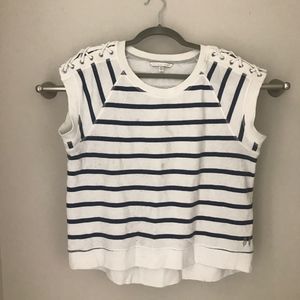 Nautical Navy/ White stripe sweatshirt tee